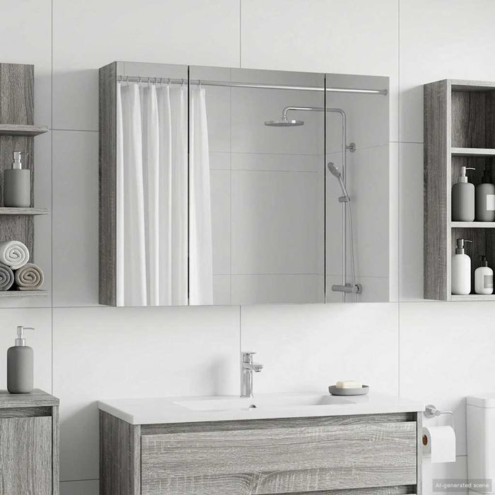 Dulap cu oglindă pentru baie Gri Sonoma 60 x 14,5 x 50 cm - WALTI WALTI