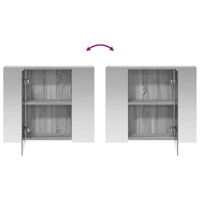 Dulap cu oglindă pentru baie Gri Sonoma 60 x 14,5 x 50 cm - WALTI WALTI