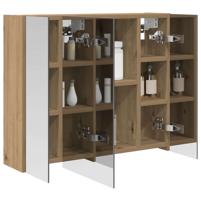 Dulap cu oglindă pentru baie Stejar artizanal 60 x 14,5 x 50 cm - WALTI WALTI