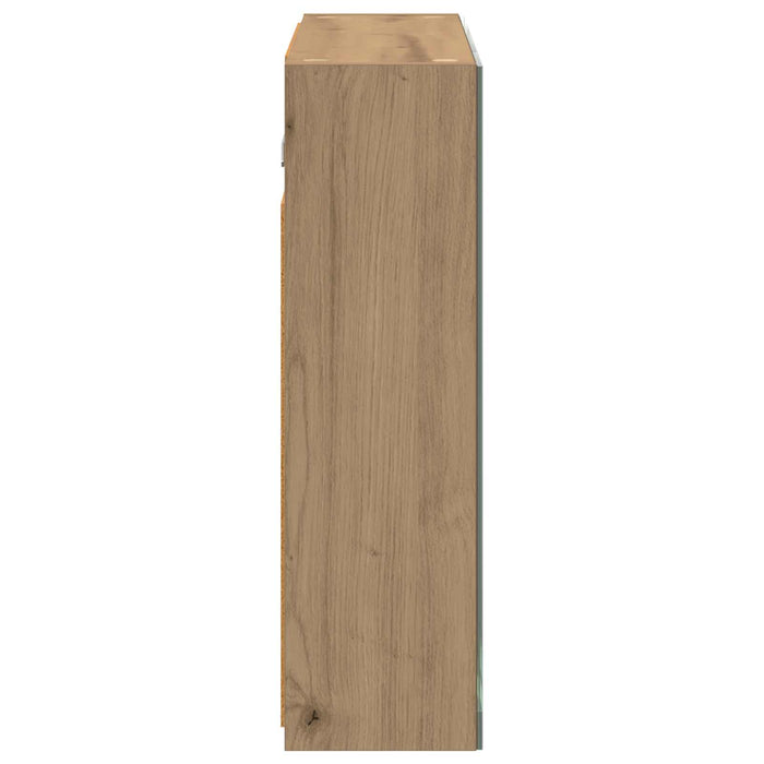 Dulap cu oglindă pentru baie Stejar artizanal 60 x 14,5 x 50 cm - WALTI WALTI