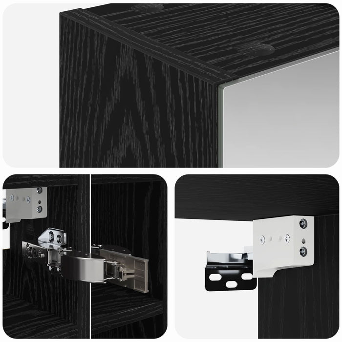 Dulap cu oglindă pentru baie Stejar Negru 60 x 14,5 x 50 cm - WALTI WALTI