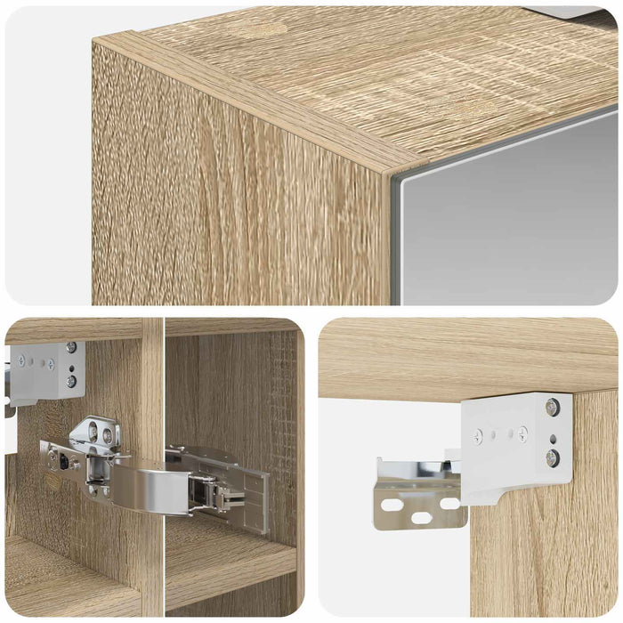 Dulap cu oglindă pentru baie Stejar Sonoma 60 x 14,5 x 50 cm WALTI