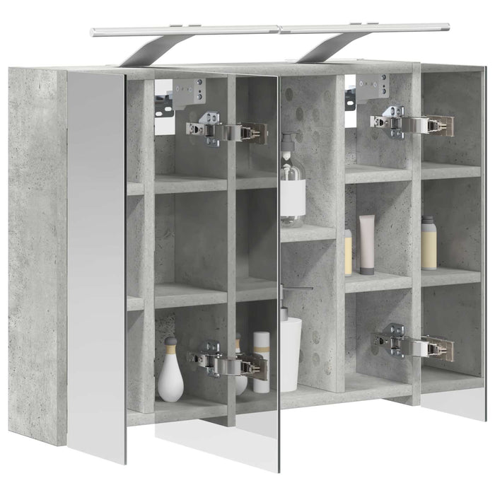 Dulap cu oglindă pentru baie Gri din beton 60 x 14,5 x 50 cm - WALTI WALTI