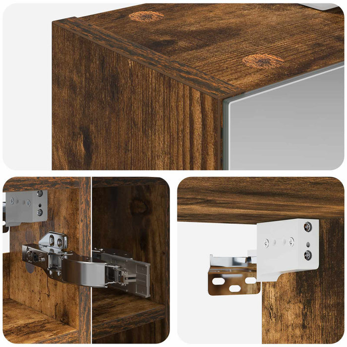 Dulap cu oglindă pentru baie Stejar fumuriu 60 x 14,5 x 50 cm - WALTI WALTI
