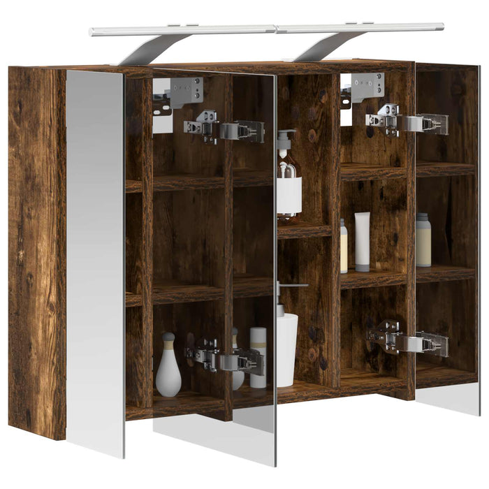 Dulap cu oglindă pentru baie Stejar fumuriu 60 x 14,5 x 50 cm - WALTI WALTI