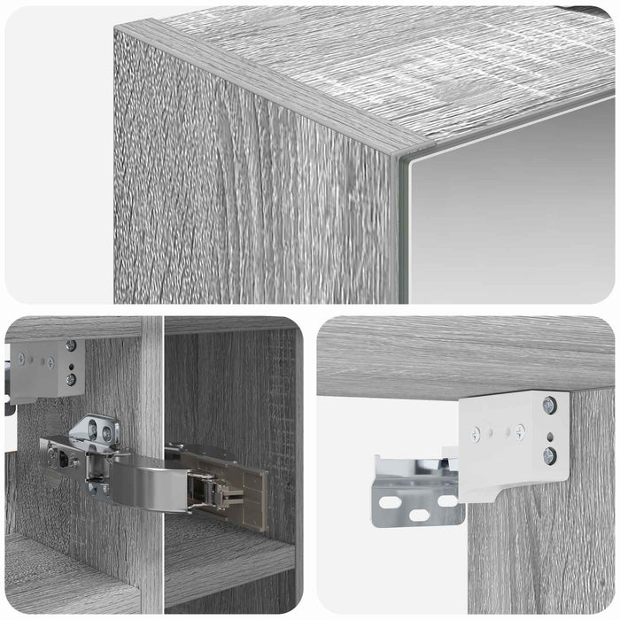 Dulap cu oglindă pentru baie Gri Sonoma 60 x 14,5 x 50 cm - WALTI WALTI