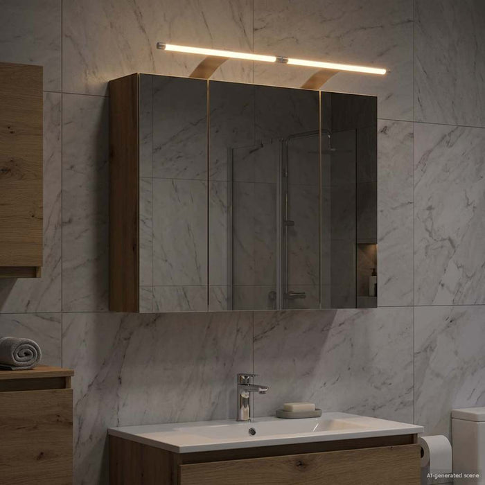 Dulap cu oglindă pentru baie Stejar artizanal 60 x 14,5 x 50 cm - WALTI WALTI