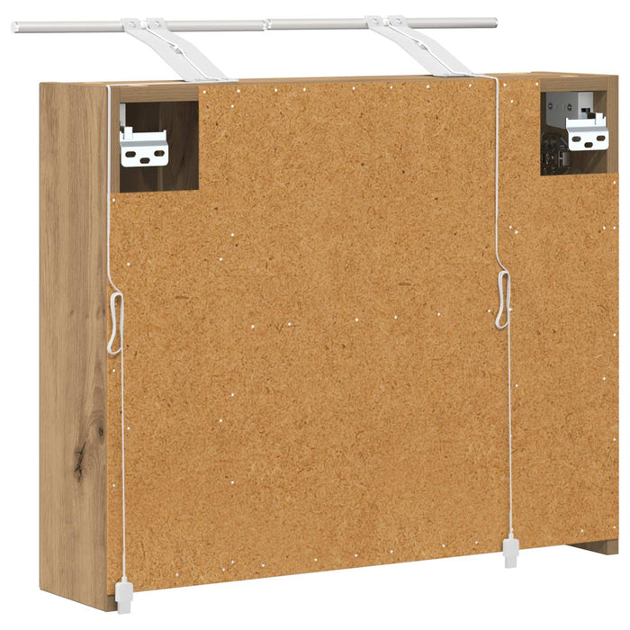 Dulap cu oglindă pentru baie Stejar artizanal 60 x 14,5 x 50 cm - WALTI WALTI
