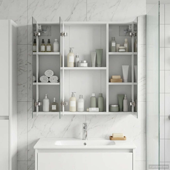 Dulap cu oglindă pentru baie Alb 70 x 14,5 x 70 cm - WALTI WALTI