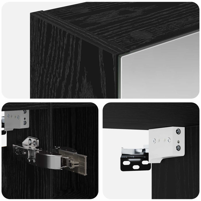 Dulap cu oglindă pentru baie Stejar Negru 70 x 14,5 x 70 cm - WALTI WALTI