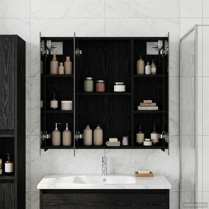 Dulap cu oglindă pentru baie Stejar Negru 70 x 14,5 x 70 cm - WALTI WALTI