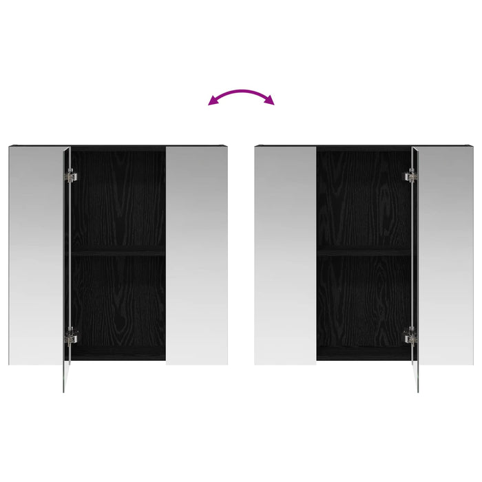 Dulap cu oglindă pentru baie Stejar Negru 70 x 14,5 x 70 cm - WALTI WALTI