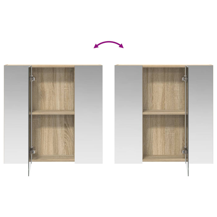 Dulap cu oglindă pentru baie Stejar Sonoma 70 x 14,5 x 70 cm - WALTI WALTI