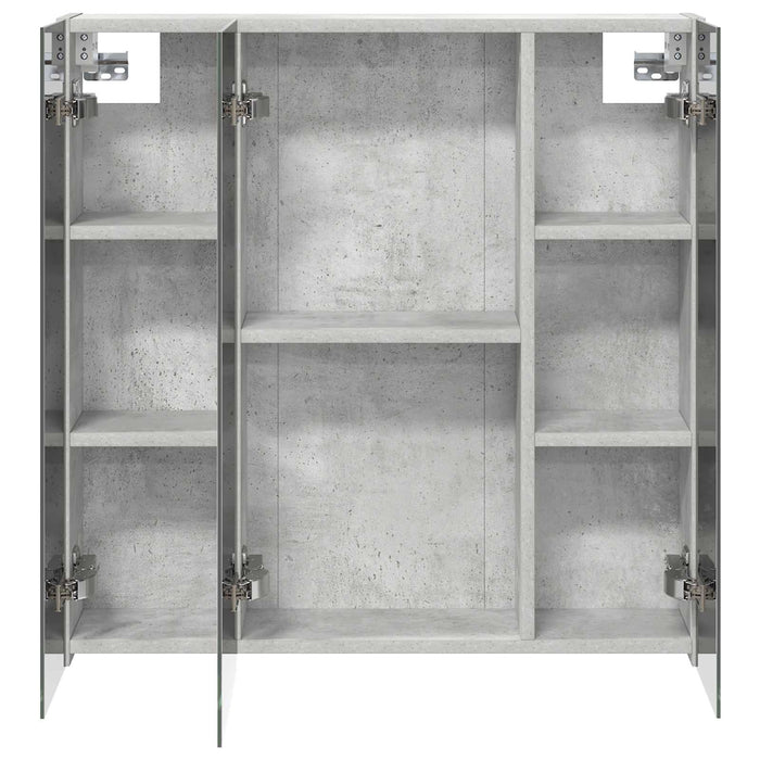 Dulap cu oglindă pentru baie Gri din beton 70 x 14,5 x 70 cm - WALTI WALTI