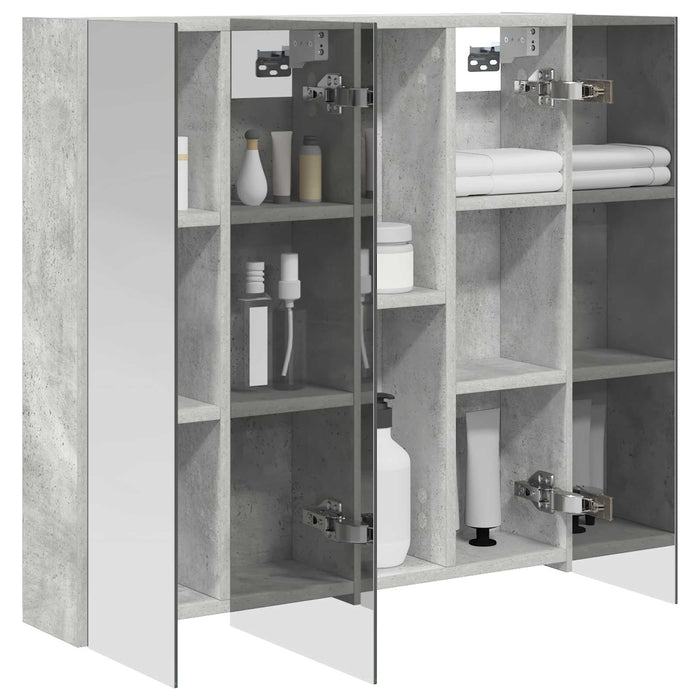 Dulap cu oglindă pentru baie Gri din beton 70 x 14,5 x 70 cm - WALTI WALTI