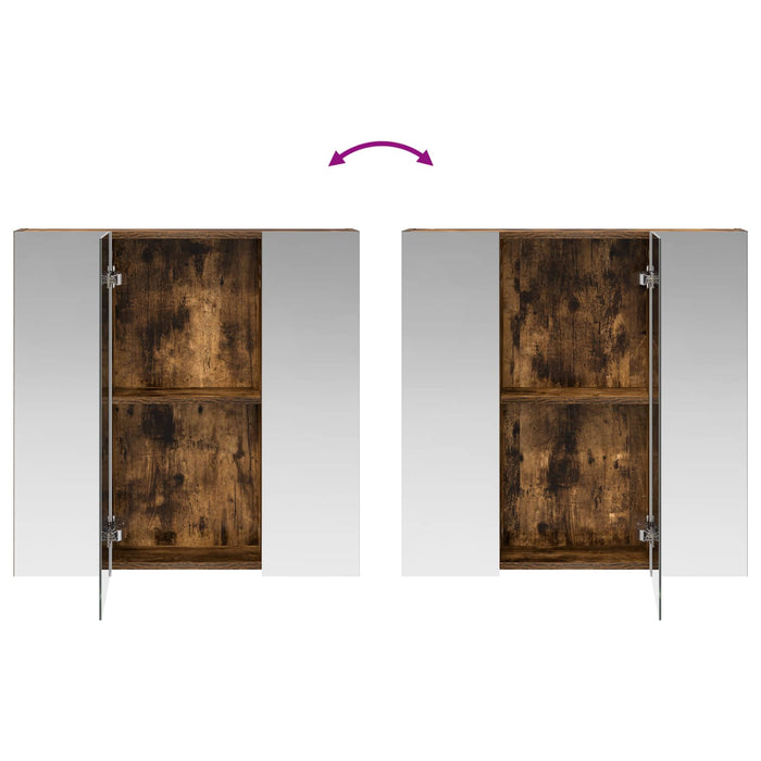 Dulap cu oglindă pentru baie Stejar fumuriu 70 x 14,5 x 70 cm - WALTI WALTI