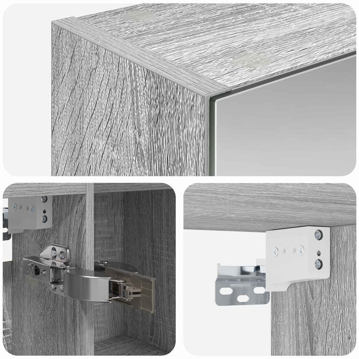 Dulap cu oglindă pentru baie Gri Sonoma 70 x 14,5 x 70 cm - WALTI WALTI
