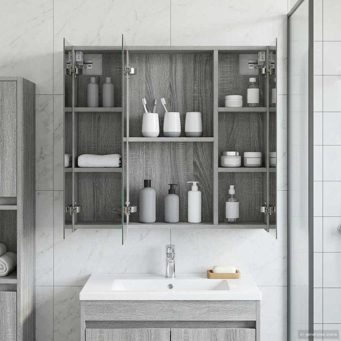 Dulap cu oglindă pentru baie Gri Sonoma 70 x 14,5 x 70 cm - WALTI WALTI