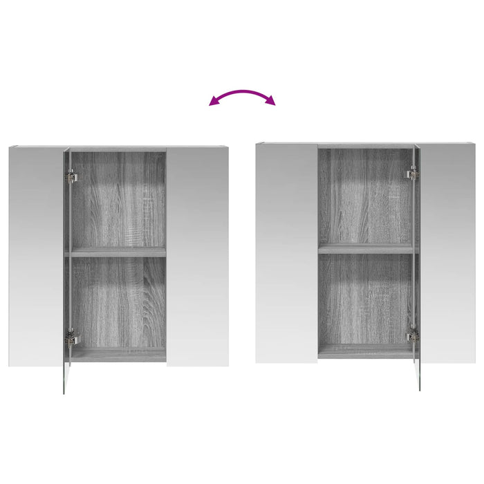 Dulap cu oglindă pentru baie Gri Sonoma 70 x 14,5 x 70 cm - WALTI WALTI