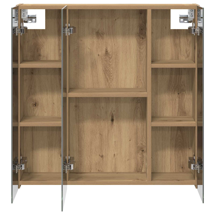 Dulap cu oglindă pentru baie Stejar artizanal 70 x 14,5 x 70 cm - WALTI WALTI