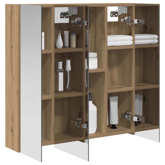 Dulap cu oglindă pentru baie Stejar artizanal 70 x 14,5 x 70 cm - WALTI WALTI