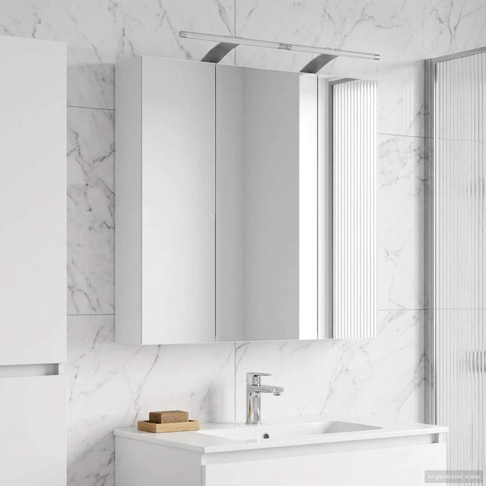 Dulap cu oglindă pentru baie Alb 70 x 14,5 x 70 cm - WALTI WALTI