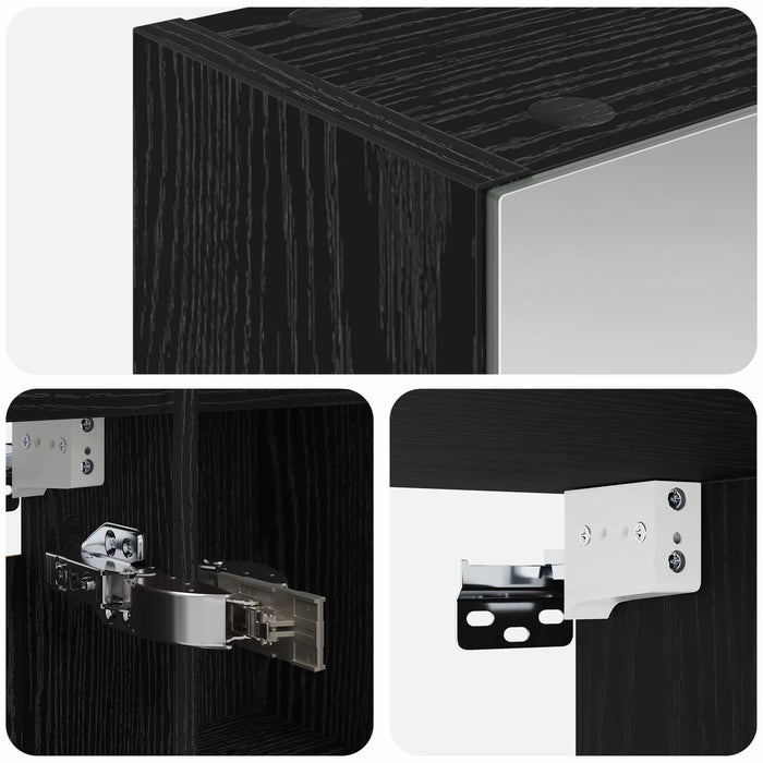 Dulap cu oglindă pentru baie Stejar Negru 70 x 14,5 x 70 cm - WALTI WALTI