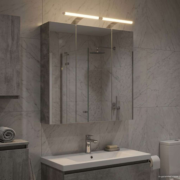 Dulap cu oglindă pentru baie Gri din beton 70 x 14,5 x 70 cm - WALTI WALTI