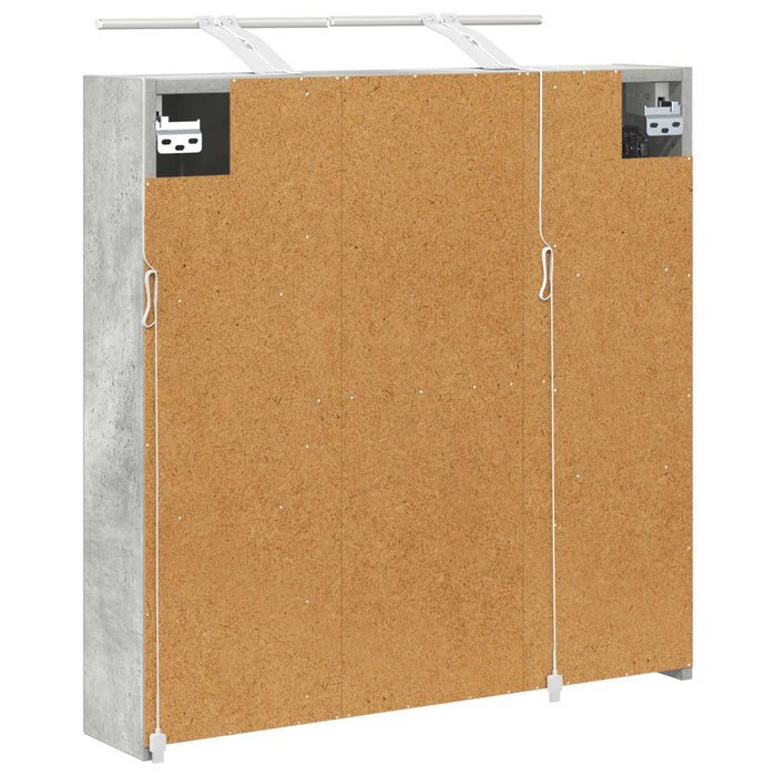 Dulap cu oglindă pentru baie Gri din beton 70 x 14,5 x 70 cm - WALTI WALTI