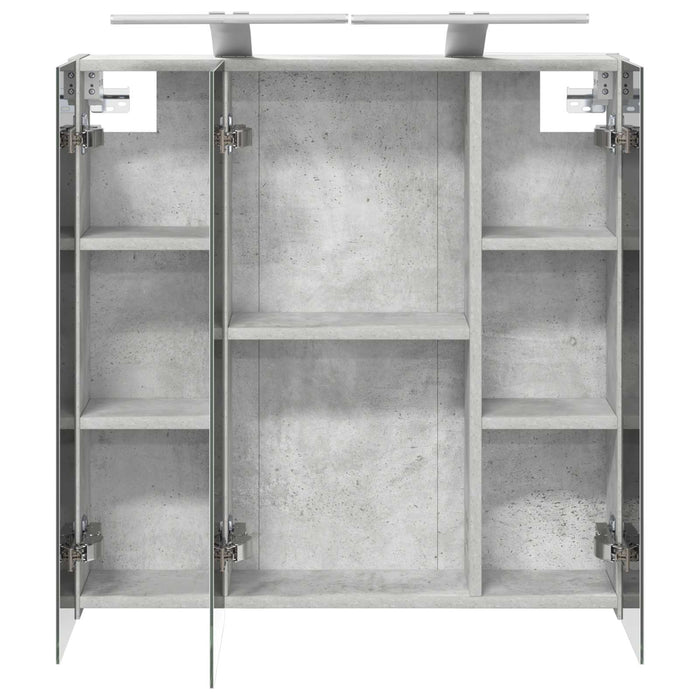 Dulap cu oglindă pentru baie Gri din beton 70 x 14,5 x 70 cm - WALTI WALTI