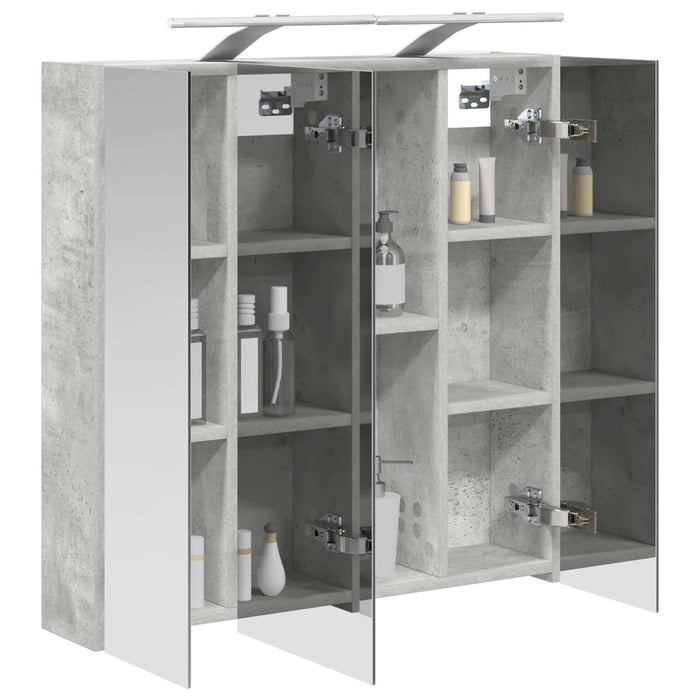Dulap cu oglindă pentru baie Gri din beton 70 x 14,5 x 70 cm - WALTI WALTI