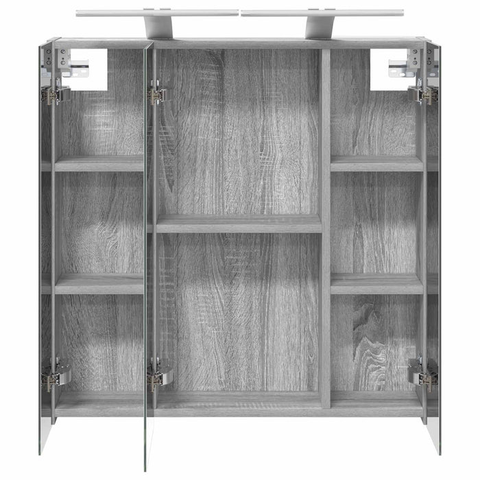 Dulap cu oglindă pentru baie Gri Sonoma 70 x 14,5 x 70 cm - WALTI WALTI