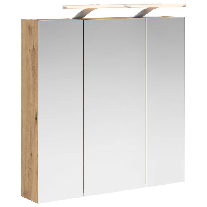 Dulap cu oglindă pentru baie Stejar artizanal 70 x 14,5 x 70 cm - WALTI WALTI