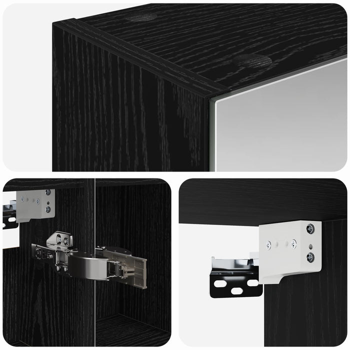 Dulap cu oglindă pentru baie Stejar Negru 80 x 14.5 x 70 cm - WALTI WALTI