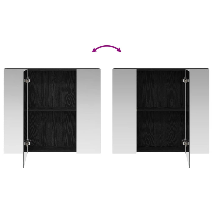 Dulap cu oglindă pentru baie Stejar Negru 80 x 14.5 x 70 cm - WALTI WALTI