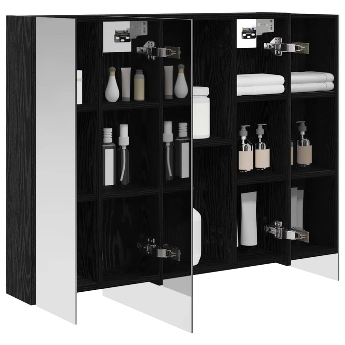 Dulap cu oglindă pentru baie Stejar Negru 80 x 14.5 x 70 cm - WALTI WALTI