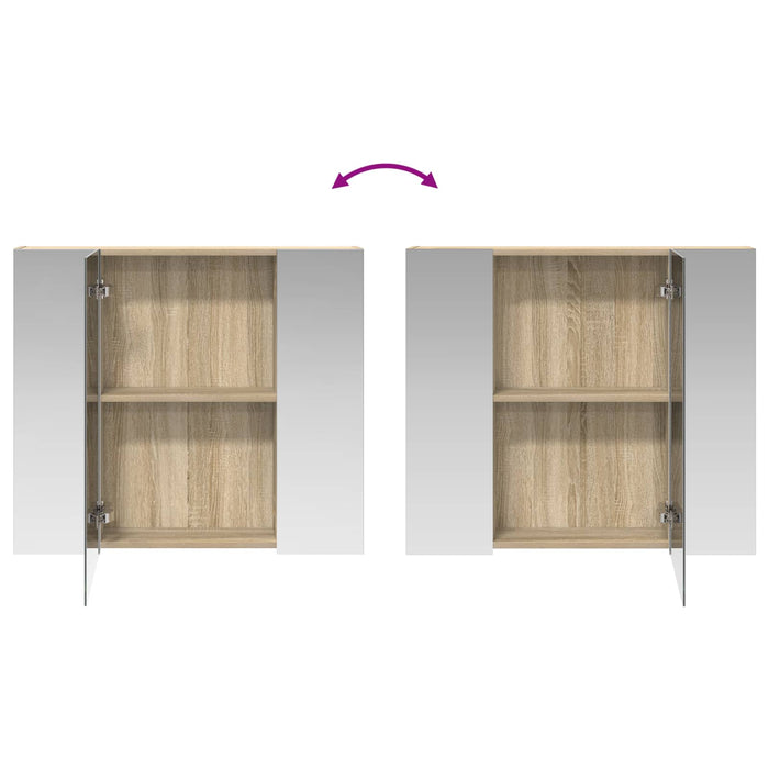 Dulap cu oglindă pentru baie Stejar Sonoma 80 x 14.5 x 70 cm - WALTI WALTI