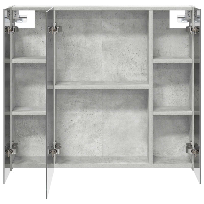 Dulap cu oglindă pentru baie Gri din beton 80 x 14.5 x 70 cm - WALTI WALTI