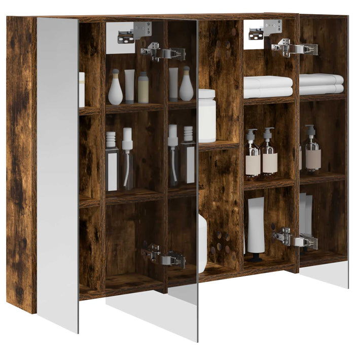 Dulap cu oglindă pentru baie Stejar fumuriu 80 x 14.5 x 70 cm - WALTI WALTI
