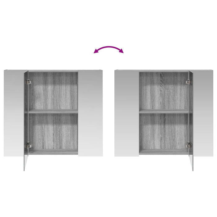 Dulap cu oglindă pentru baie Gri Sonoma 80 x 14.5 x 70 cm - WALTI WALTI