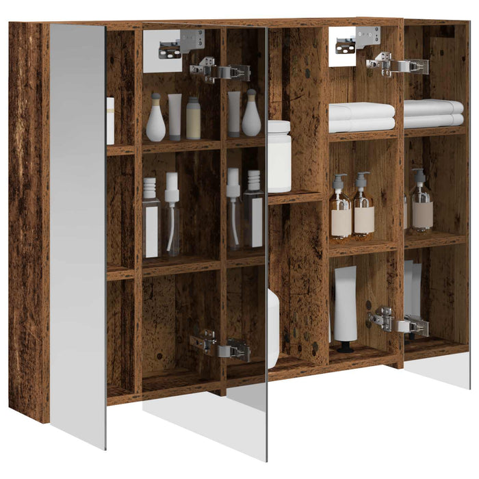 Dulap cu oglindă pentru baie Lemn vechi 80 x 14.5 x 70 cm - WALTI WALTI