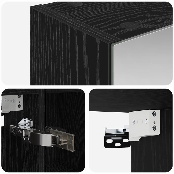 Dulap cu oglindă pentru baie Stejar Negru 80 x 14.5 x 70 cm - WALTI WALTI
