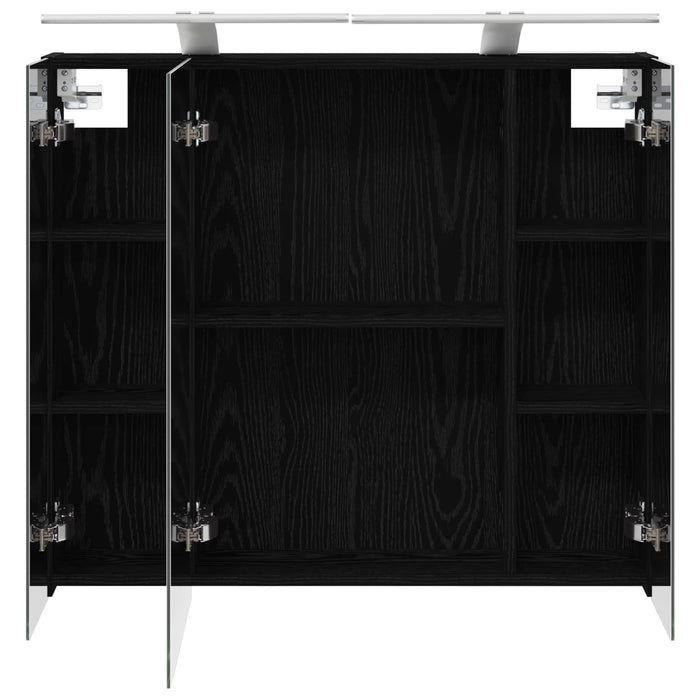 Dulap cu oglindă pentru baie Stejar Negru 80 x 14.5 x 70 cm - WALTI WALTI