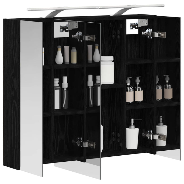 Dulap cu oglindă pentru baie Stejar Negru 80 x 14.5 x 70 cm - WALTI WALTI