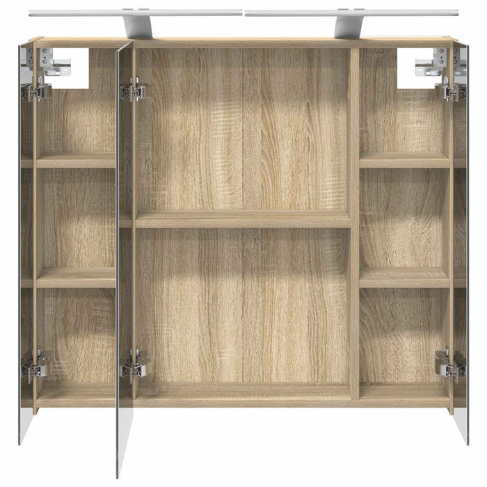 Dulap cu oglindă pentru baie Stejar Sonoma 80 x 14.5 x 70 cm WALTI