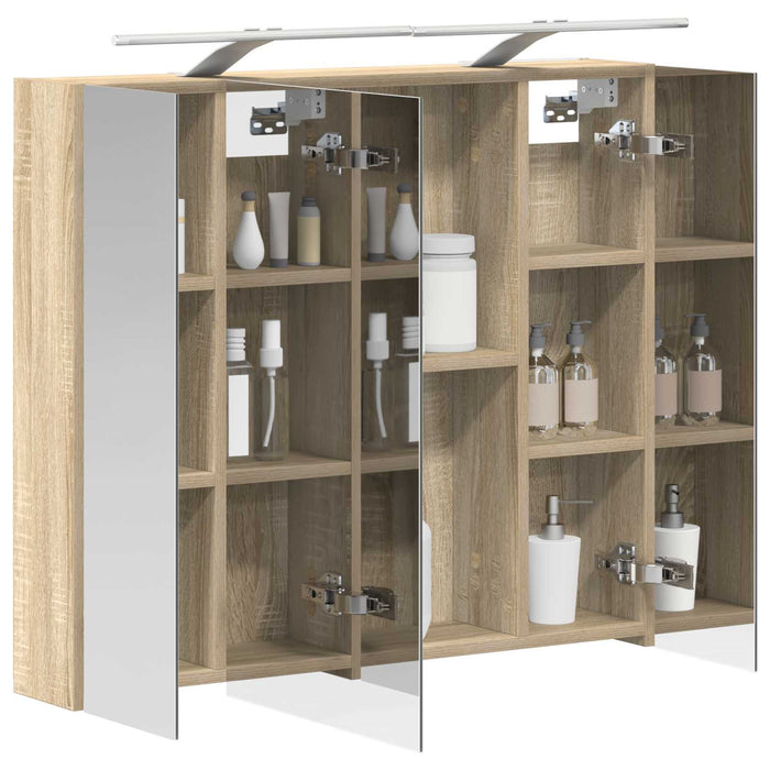 Dulap cu oglindă pentru baie Stejar Sonoma 80 x 14.5 x 70 cm WALTI