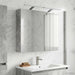 Dulap cu oglindă pentru baie Gri din beton 80 x 14.5 x 70 cm - WALTI WALTI