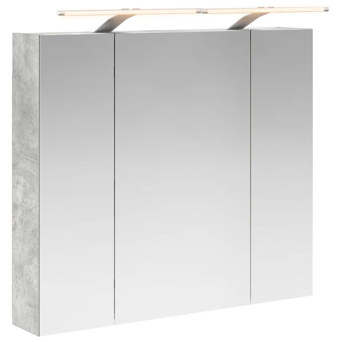 Dulap cu oglindă pentru baie Gri din beton 80 x 14.5 x 70 cm - WALTI WALTI