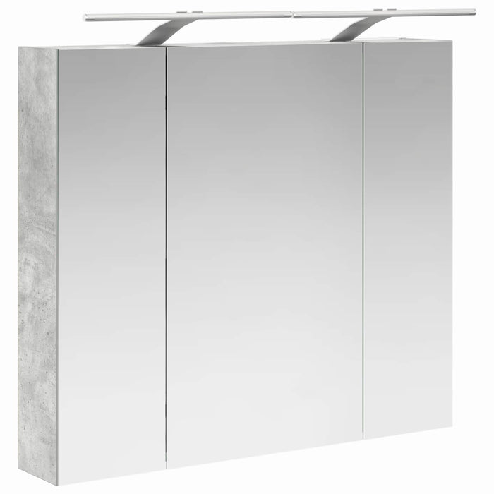 Dulap cu oglindă pentru baie Gri din beton 80 x 14.5 x 70 cm - WALTI WALTI