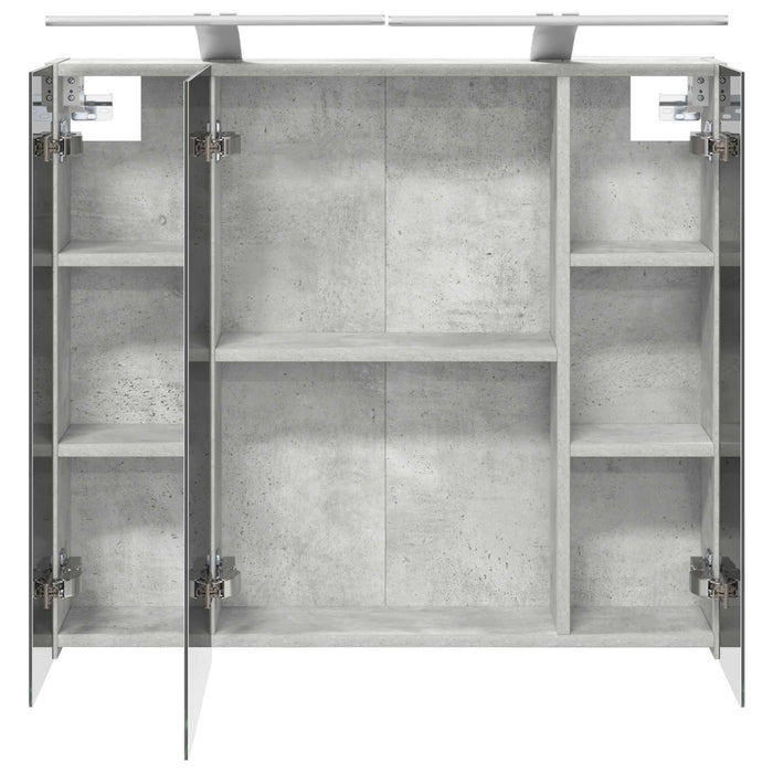 Dulap cu oglindă pentru baie Gri din beton 80 x 14.5 x 70 cm - WALTI WALTI